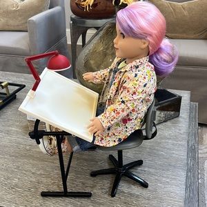 Doll Artist Drawing Table and Chair